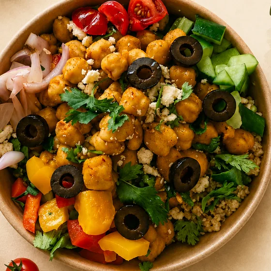 Mediterranean Protein Bowl from above