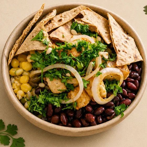 Mexican Bean Fiesta Bowl from above