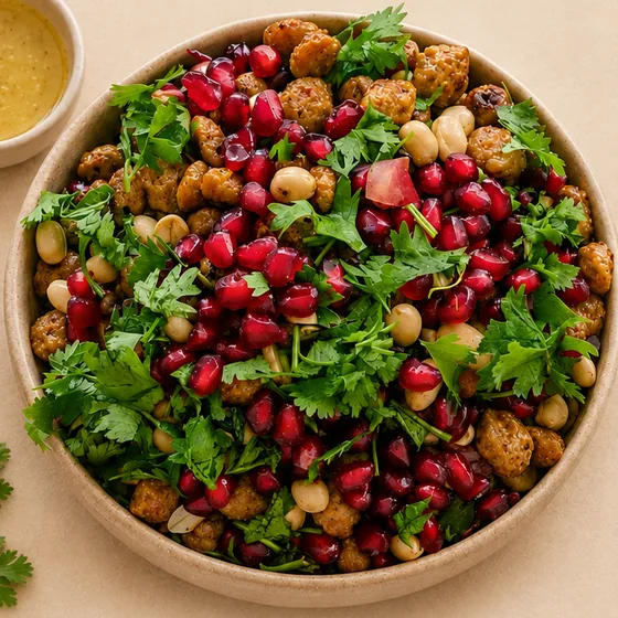 Sprouts and Soya Protein Bowl from above